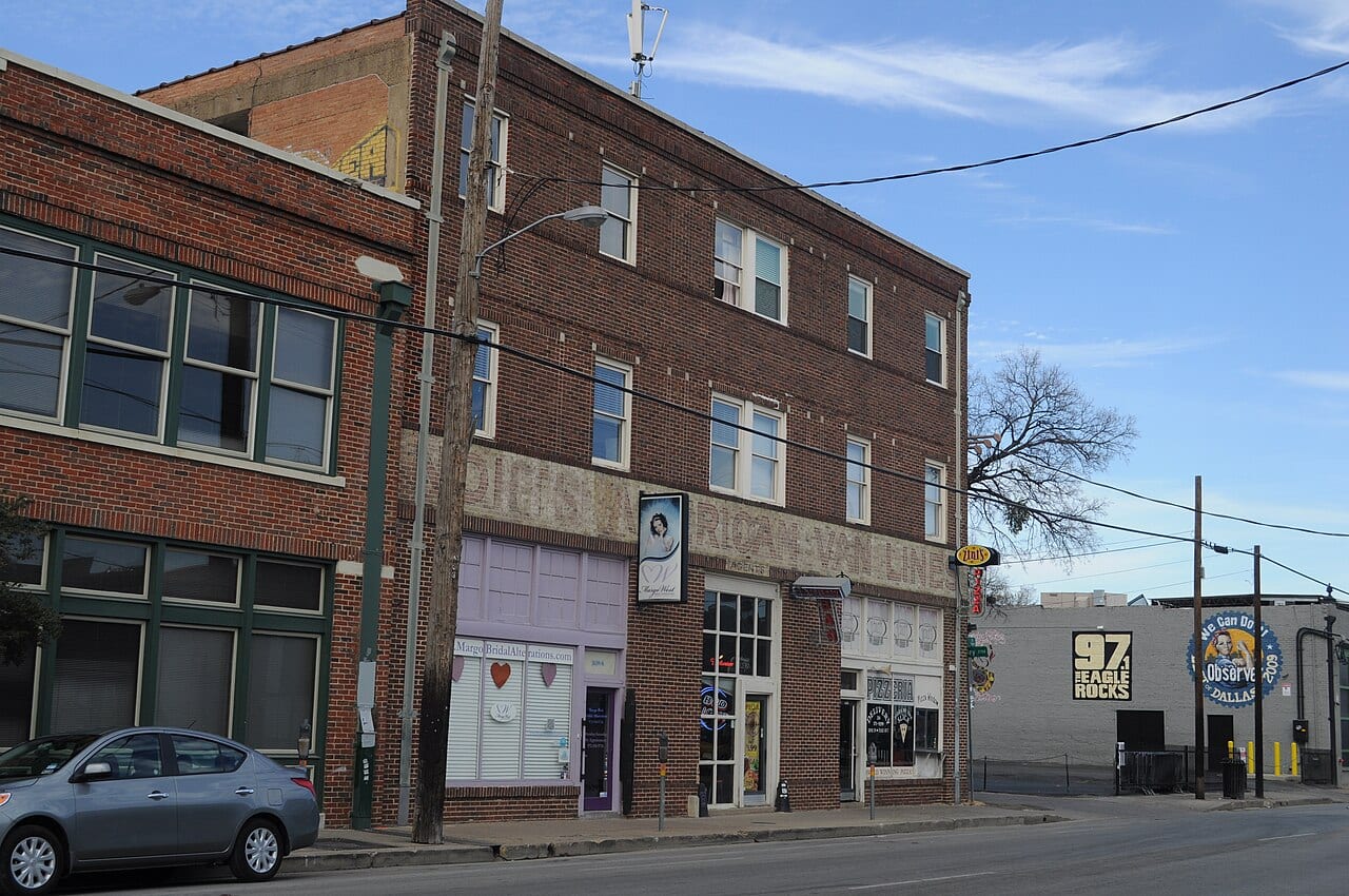 Elm Street near July Alley in the Deep Ellum neighborhood of Dallas.